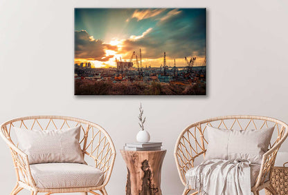 Bella Home Disaster Blast Sunset in Lebanon Print Canvas Ready to hang