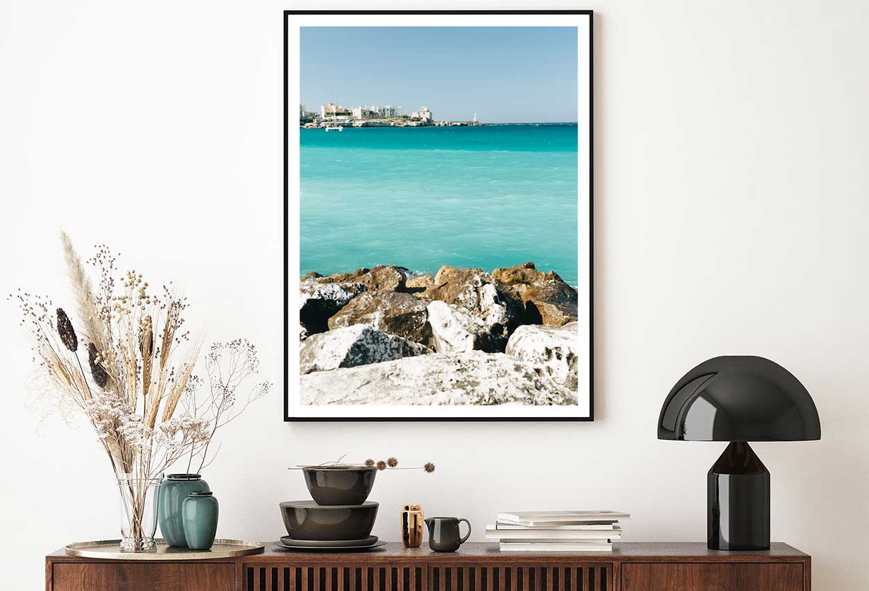 Puglia Beach View Photograph Otranto Home Decor Premium Quality Poster Print Choose Your Sizes