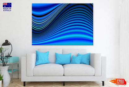 Blue Digital Lines Abstract Design Print 100% Australian Made