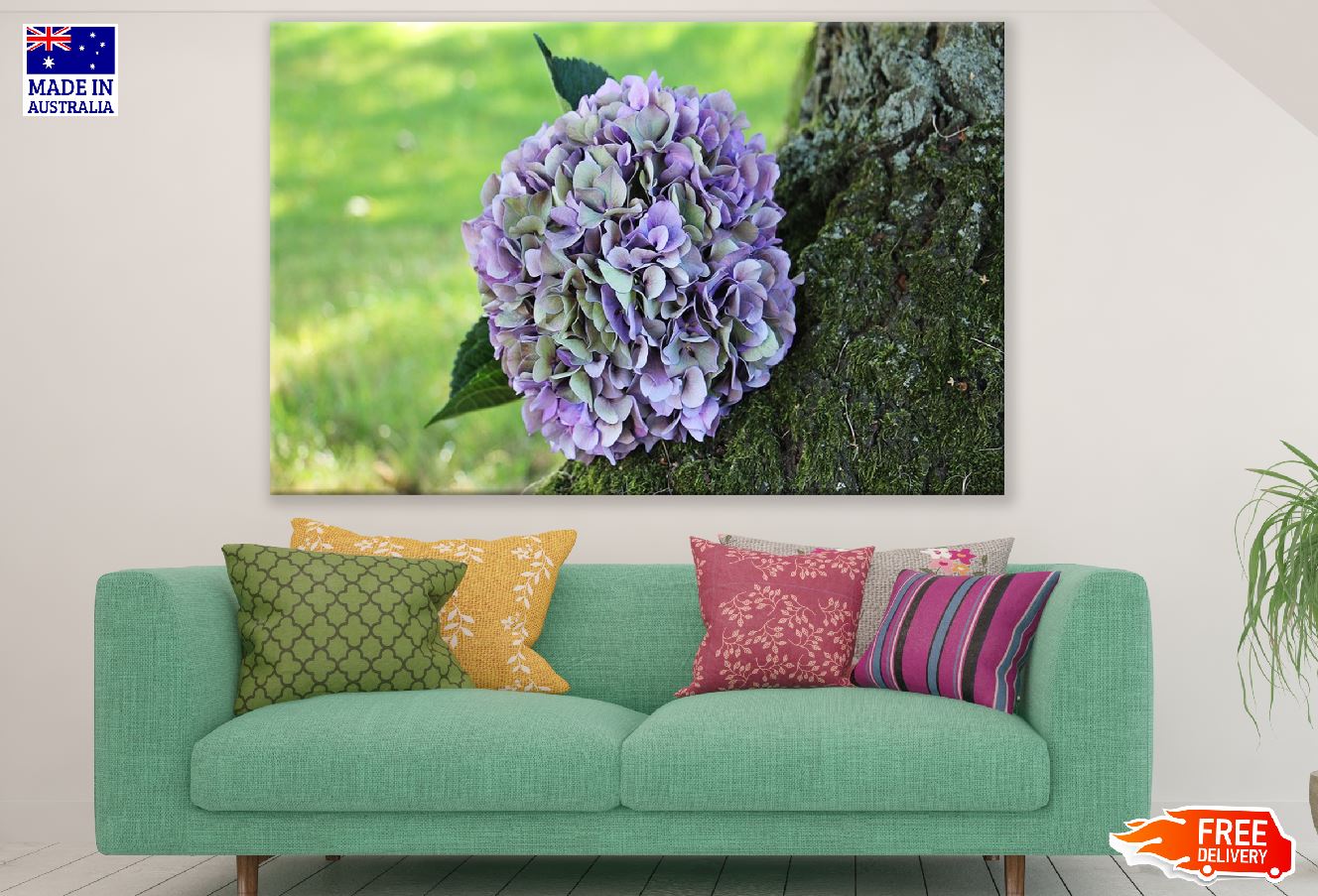 White & Purple Hydrangea Flower Closeup Photograph Print 100% Australian Made