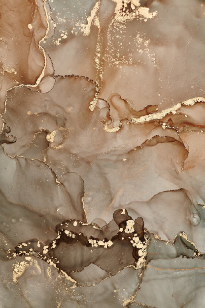 Brown Gold Fluid Abstract Design Home Decor Premium Quality Poster Print Choose Your Sizes