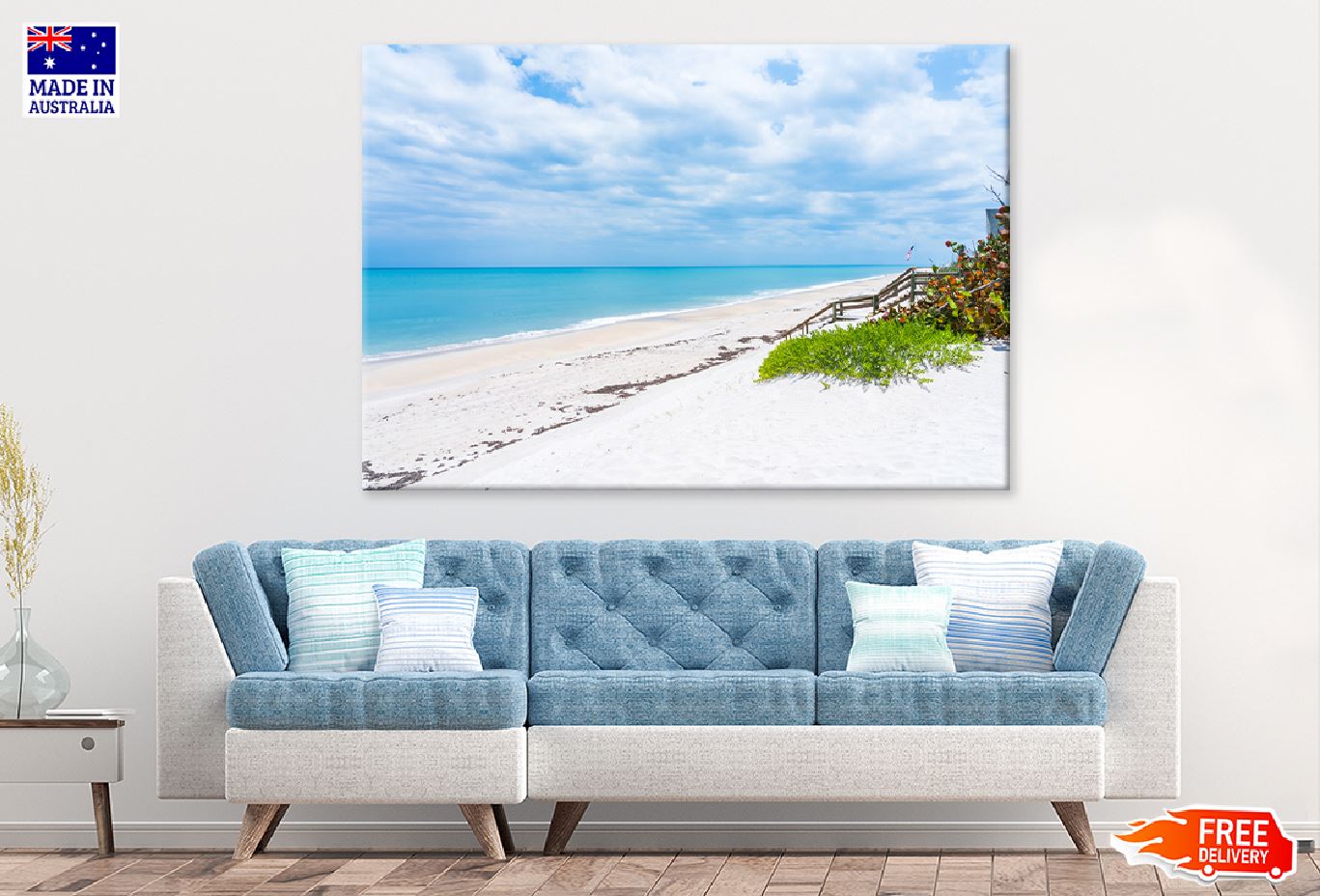 Sandy Melbourne Beach Photograph in Florida Print 100% Australian Made