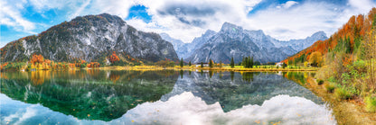 Panoramic Canvas Almsee Lake Photograph Austria High Quality 100% Australian Made Wall Canvas Print Ready to Hang