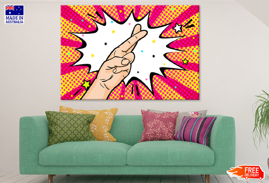 Good Luck Hand Sign Illustration Print 100% Australian Made