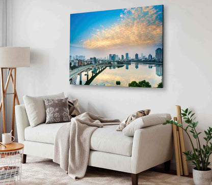 Bella Home Hoang Cau Lake City View & Sky Print Canvas Ready to hang