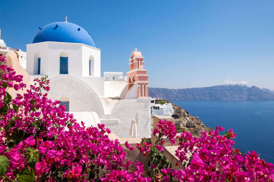 Scenic View of Traditional Cycladic Houses Photograph Print 100% Australian Made