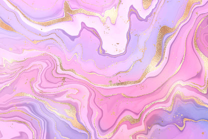 Purple Pink & Gold Fluid Abstract Design Home Decor Premium Quality Poster Print Choose Your Sizes