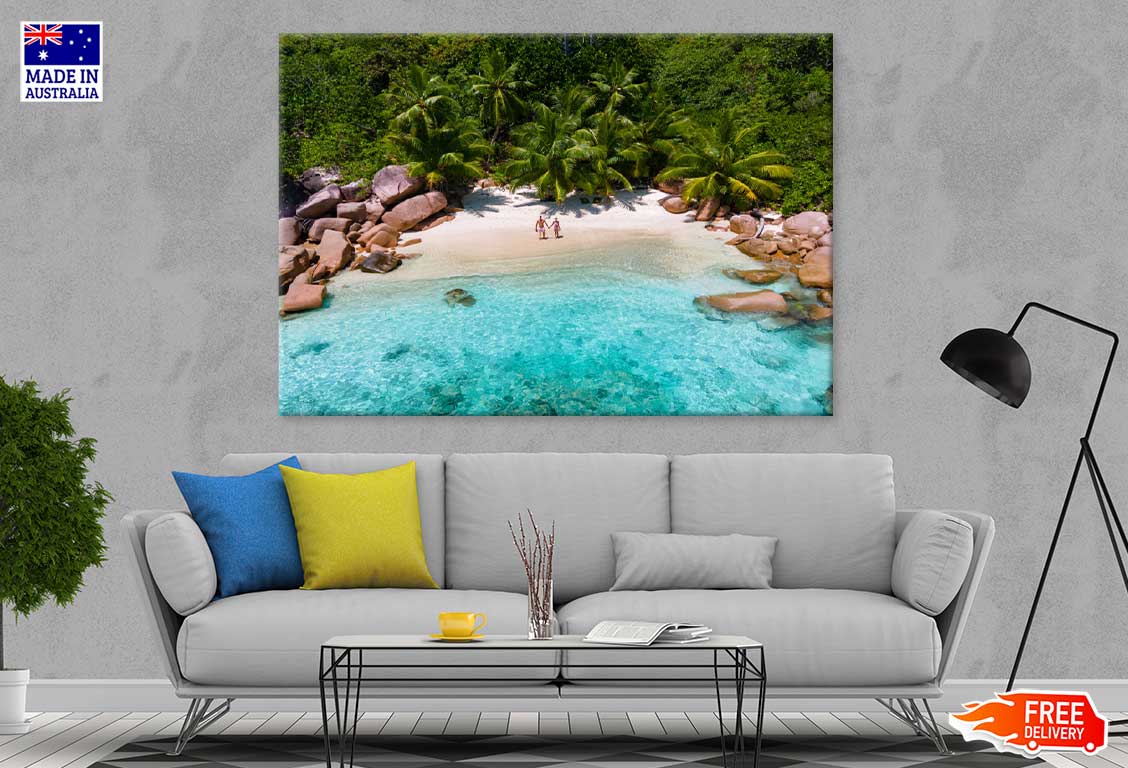 Anse Lazio Praslin Aerial View Photograph Print 100% Australian Made