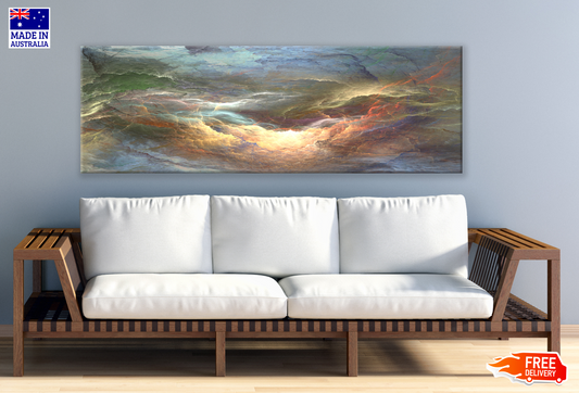 Panoramic Canvas Colourful Abstract Design High Quality 100% Australian made wall Canvas Print ready to hang