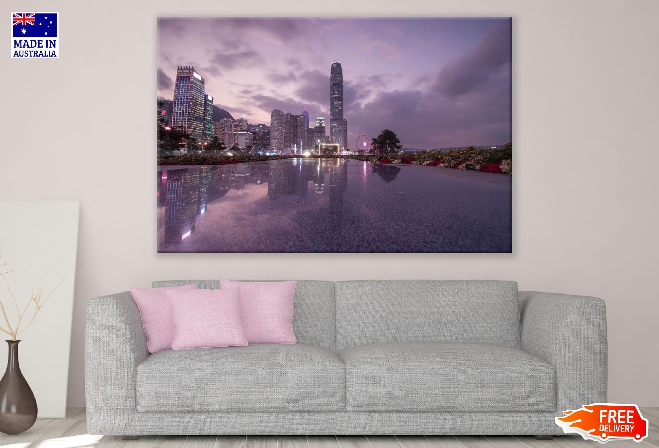 Harbour and Reflection, Hong kong, China Print 100% Australian Made