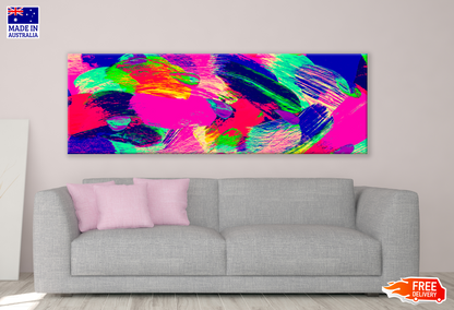 Panoramic Canvas Colourful Abstract Design High Quality 100% Australian made wall Canvas Print ready to hang