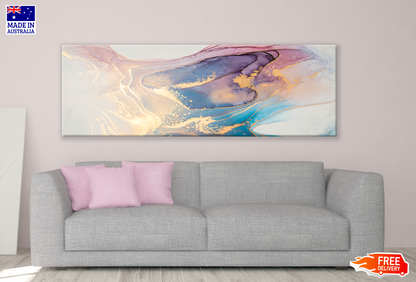 Panoramic Canvas Colourful Abstract Design High Quality 100% Australian made wall Canvas Print ready to hang