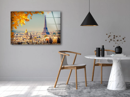 Eiffel Tower & City Photograph Acrylic Glass Print Tempered Glass Wall Art 100% Made in Australia Ready to Hang