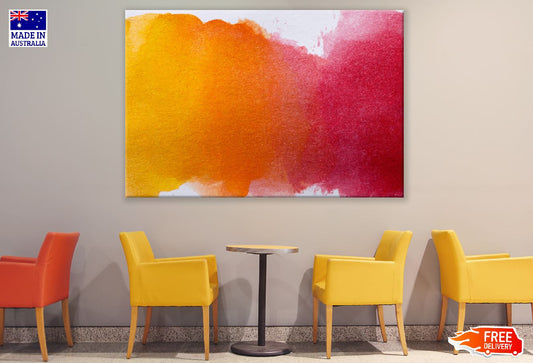 Orange Red & White Abstract Design Print 100% Australian Made