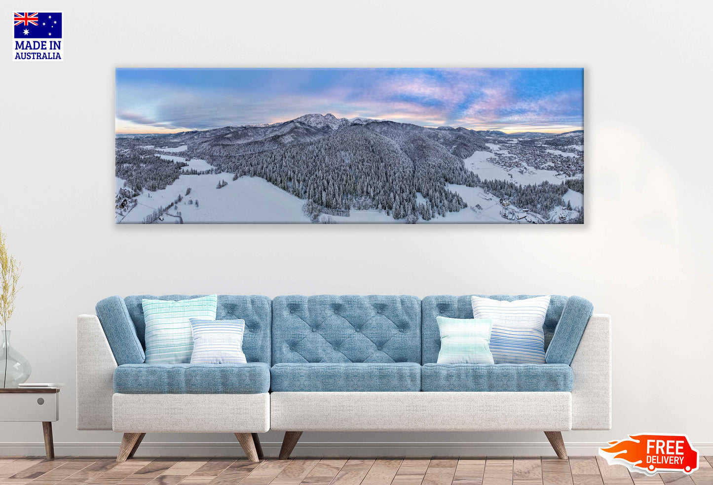 Panoramic Canvas Giewont Mount Peak Scenery Photograph High Quality 100% Australian Made Wall Canvas Print Ready to Hang