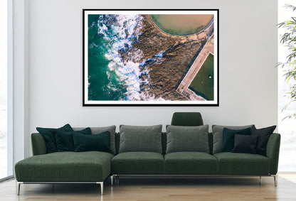 Newcastle Ocean Baths Aerial View Photograph Home Decor Premium Quality Poster Print Choose Your Sizes