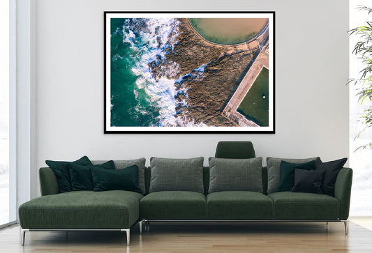 Newcastle Ocean Baths Aerial View Photograph Home Decor Premium Quality Poster Print Choose Your Sizes