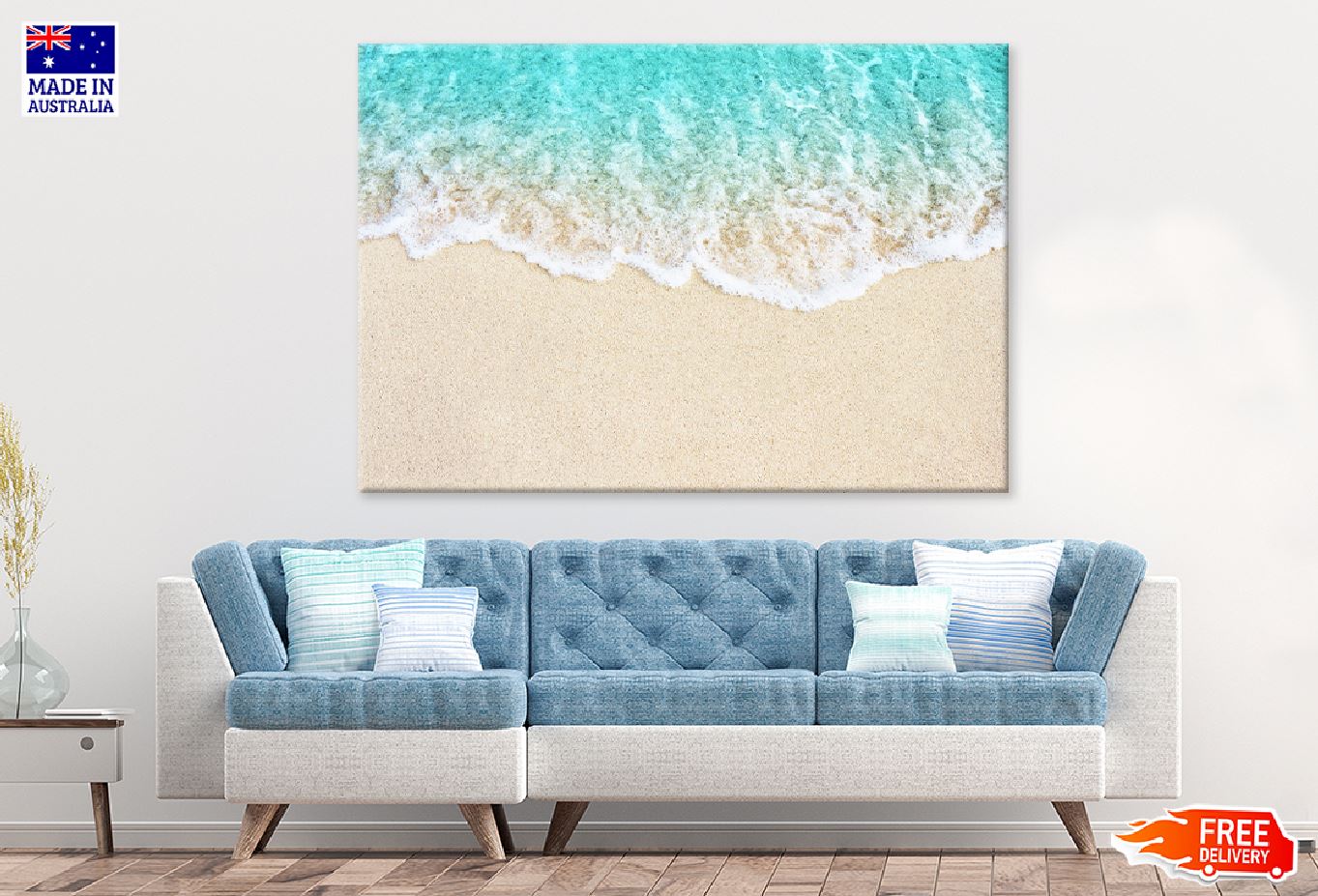 Soft Blue Ocean Wave Sea Aerial View Photograph Print 100% Australian Made