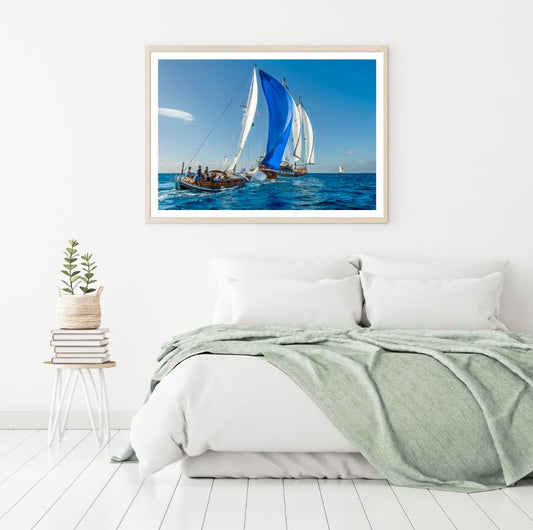 Boats on Sea Scenery Photograph Home Decor Premium Quality Poster Print Choose Your Sizes
