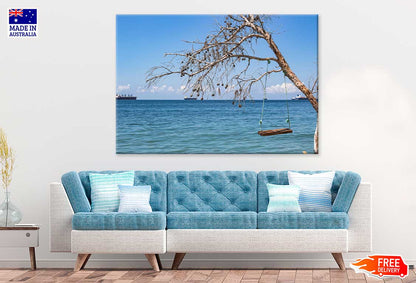 Sea Swings on Wild Beach View Photograph Russia Print 100% Australian Made