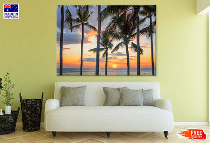 Palm Trees & Beach Sunset View Photograph Print 100% Australian Made