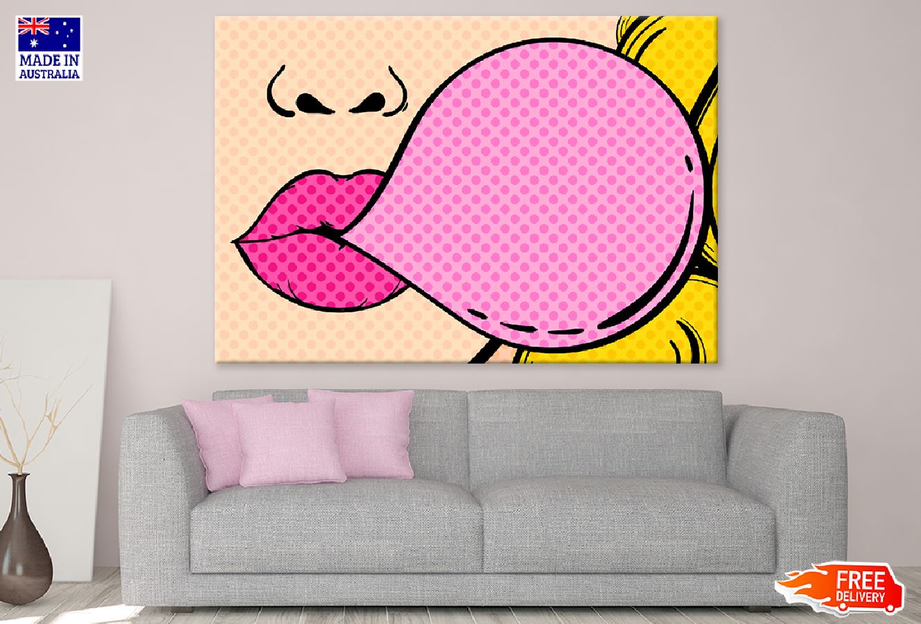 Girl & Bubble Gum Illustration Print 100% Australian Made