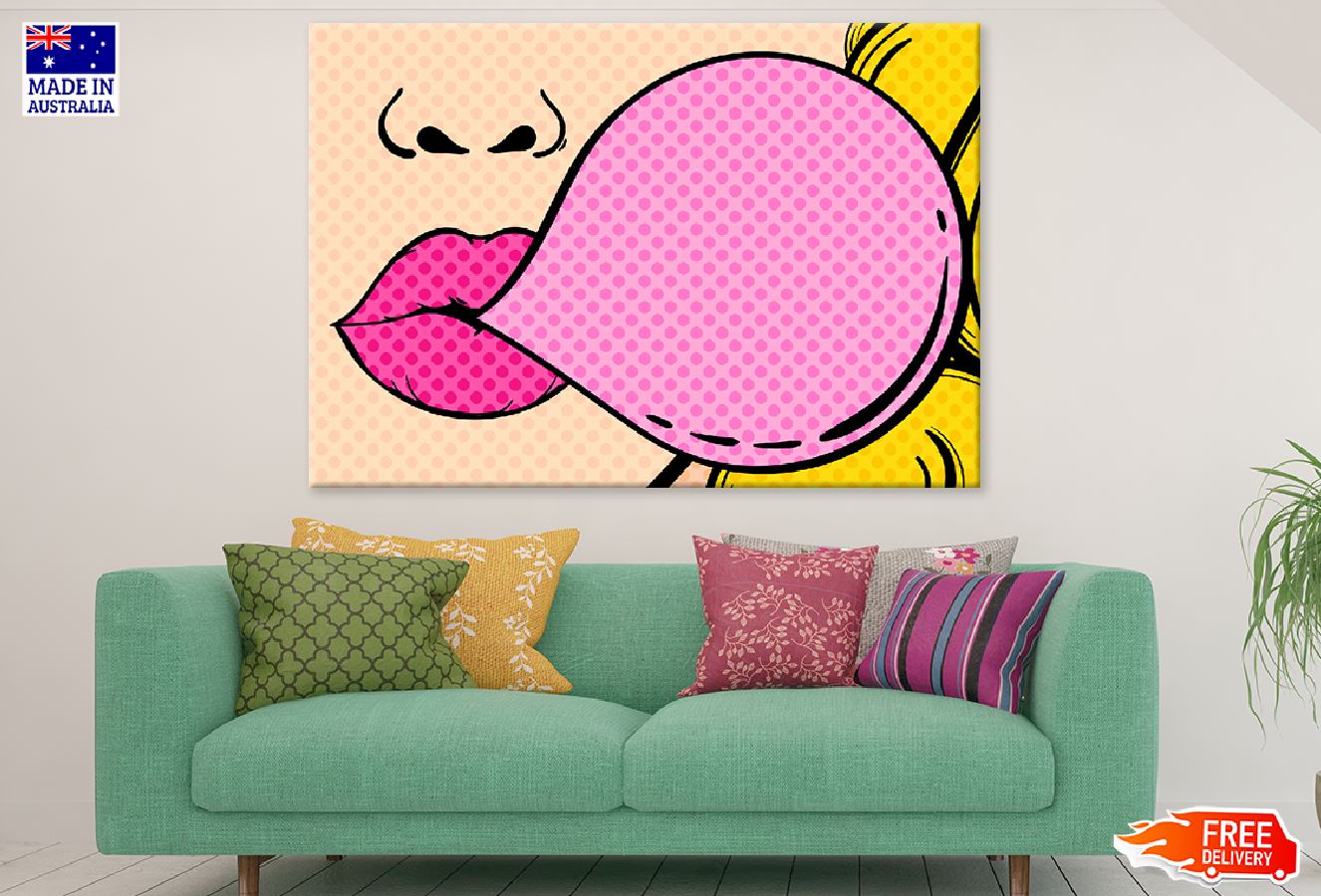 Girl & Bubble Gum Illustration Print 100% Australian Made