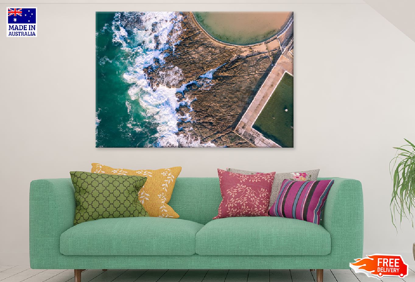 Newcastle Ocean Baths Aerial View Photograph Print 100% Australian Made