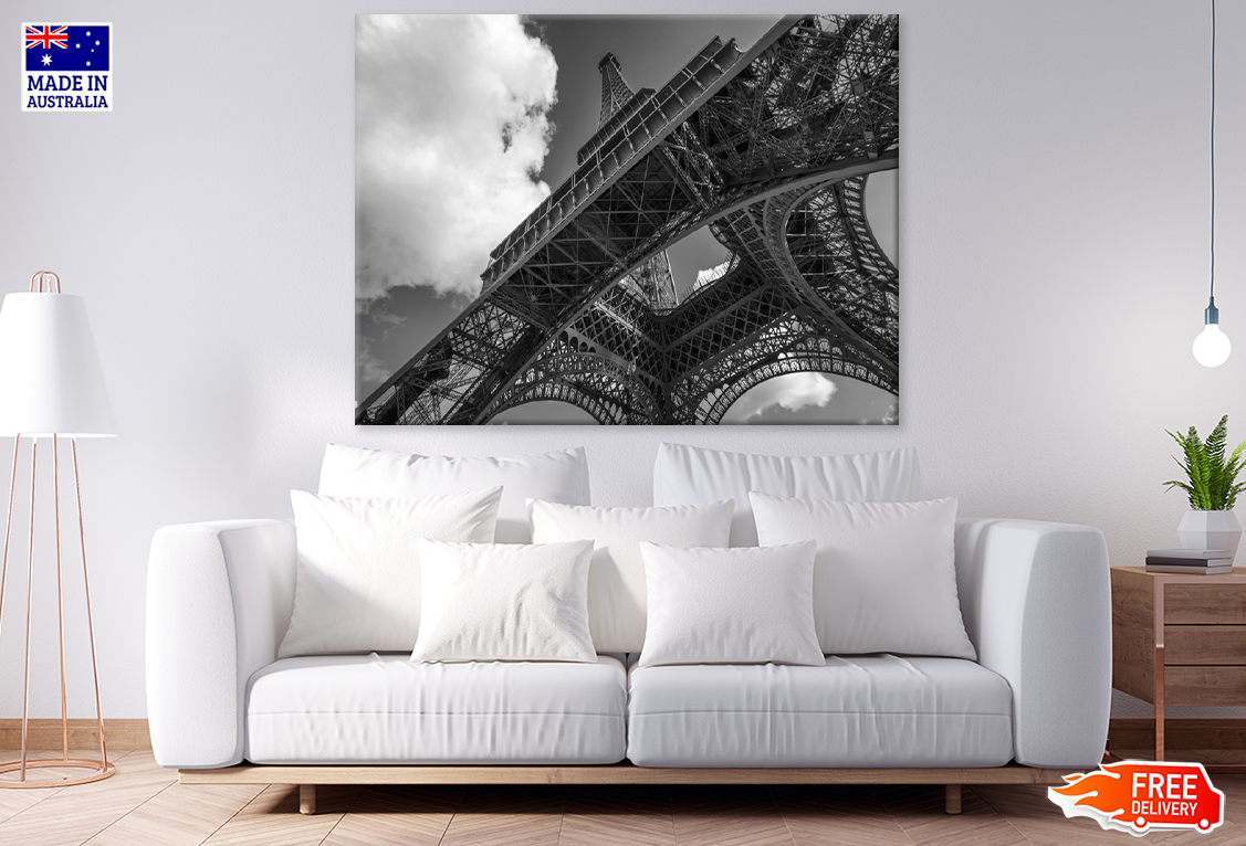 B&W Eiffel Tower Photograph Print 100% Australian Made