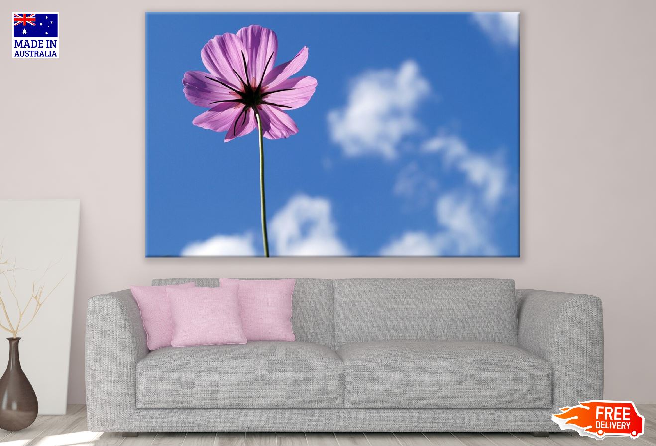 Cosmos Flower in the Blue Sky Photograph Print 100% Australian Made