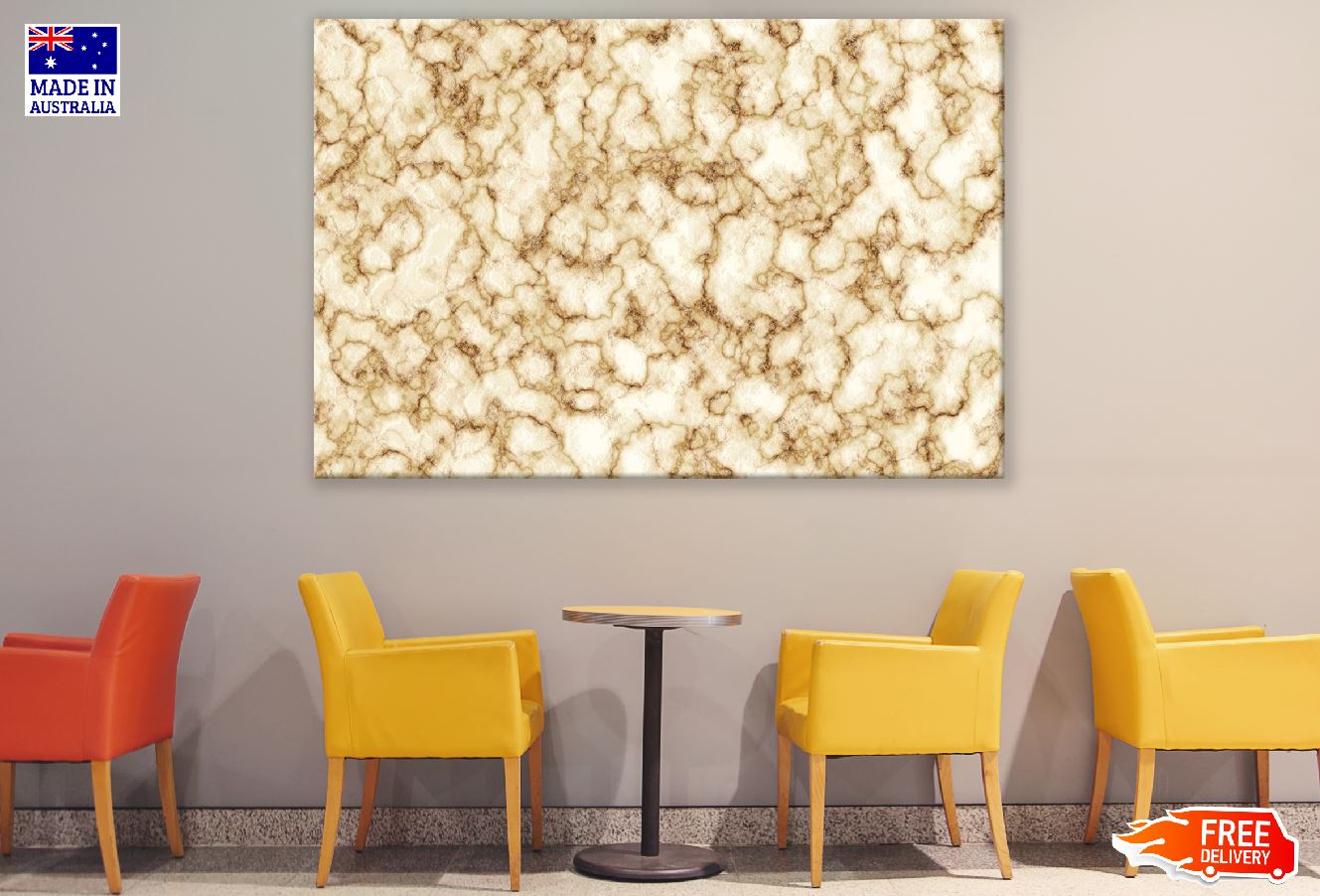 Brown Cave Lines Abstract Design Print 100% Australian Made