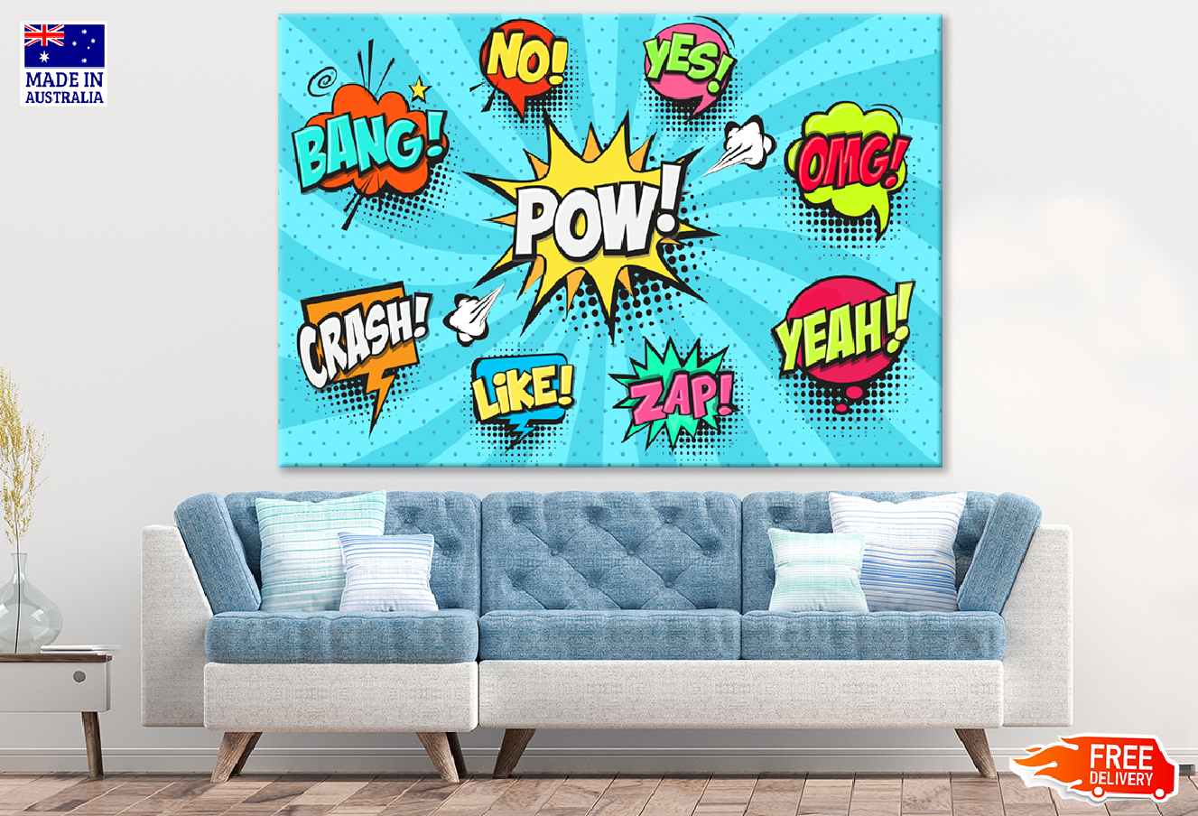 BANG NO YES LIKE Speech Bubbles Illustration Print 100% Australian Made