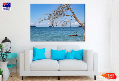Sea Swings on Wild Beach View Photograph Russia Print 100% Australian Made
