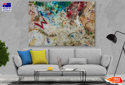 Red Blue & Green Paint Abstract Design Print 100% Australian Made