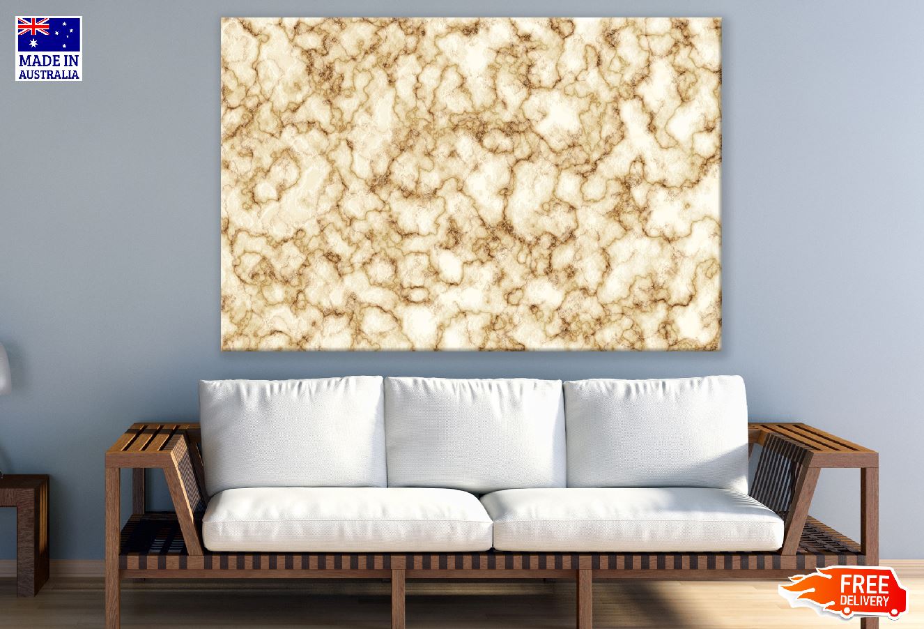 Brown Cave Lines Abstract Design Print 100% Australian Made