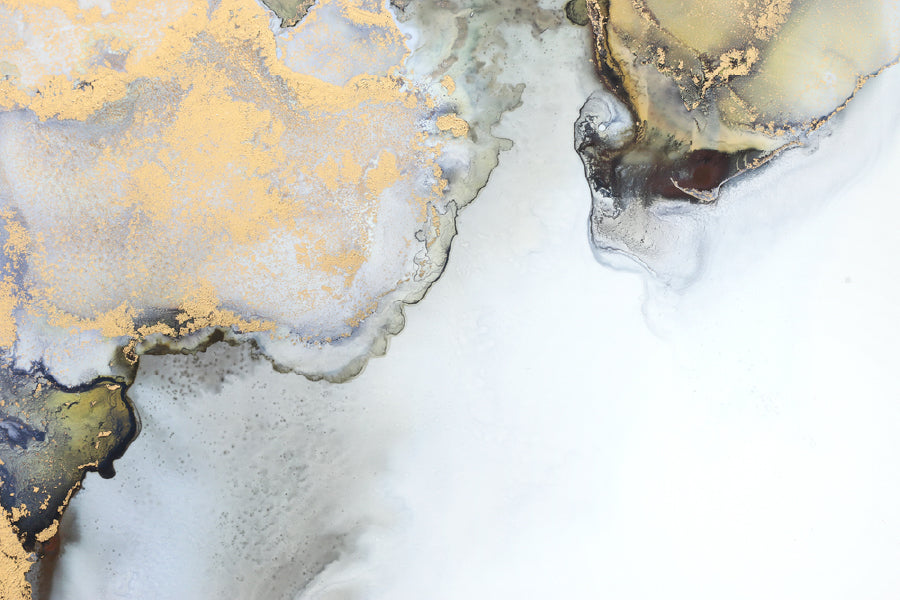 Black Grey & Gold Fluid Abstract Design Home Decor Premium Quality Poster Print Choose Your Sizes