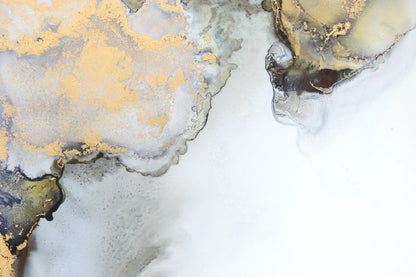 Black Grey & Gold Fluid Abstract Design Home Decor Premium Quality Poster Print Choose Your Sizes