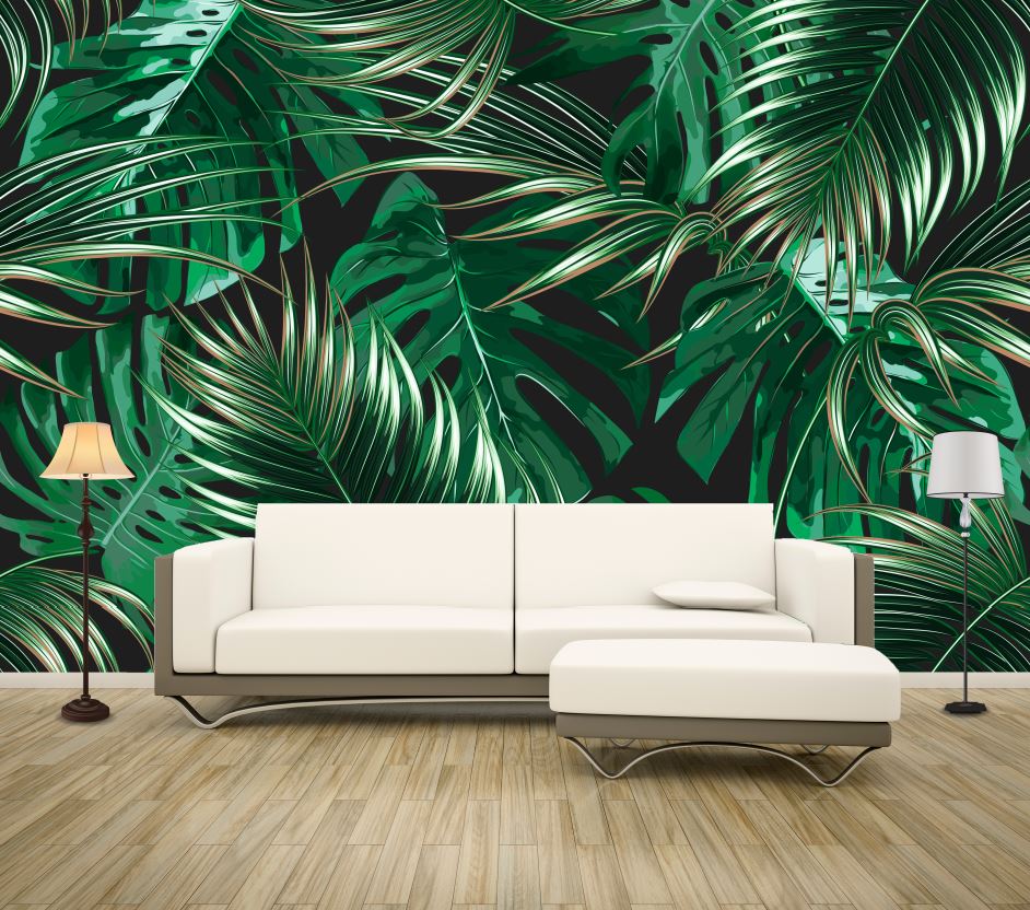 Wallpaper Murals Peel and Stick Removable Leaves Design High Quality