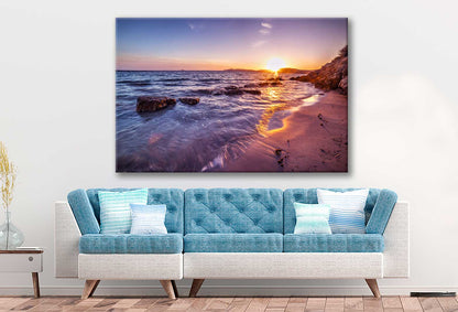 Bella Home Beach & the Sea Coastal Sunset Print Canvas Ready to hang