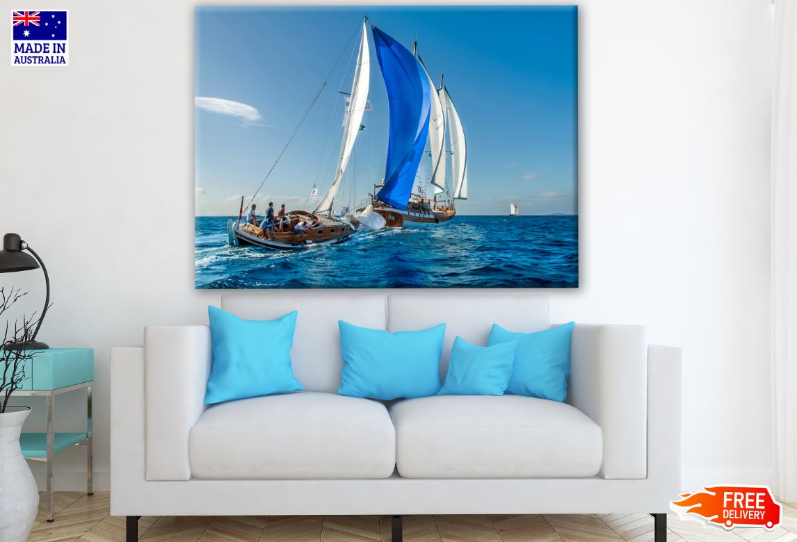 Boats on Beach Scenery Photograph Print 100% Australian Made
