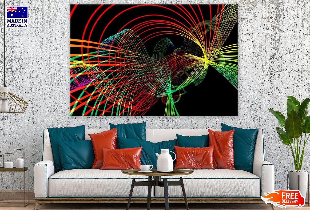 Colorful Digital Lines Abstract Design Print 100% Australian Made