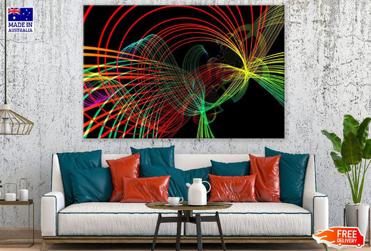 Colorful Digital Lines Abstract Design Print 100% Australian Made