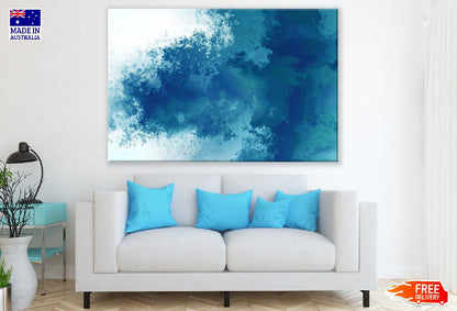 White & Blue Abstract Design Print 100% Australian Made