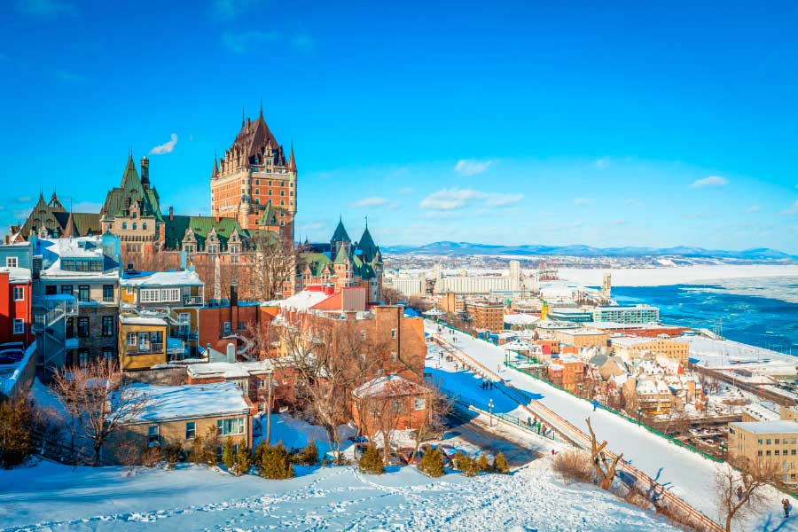 Bella Home Old Quebec City & Lawrence River Print Canvas Ready to hang