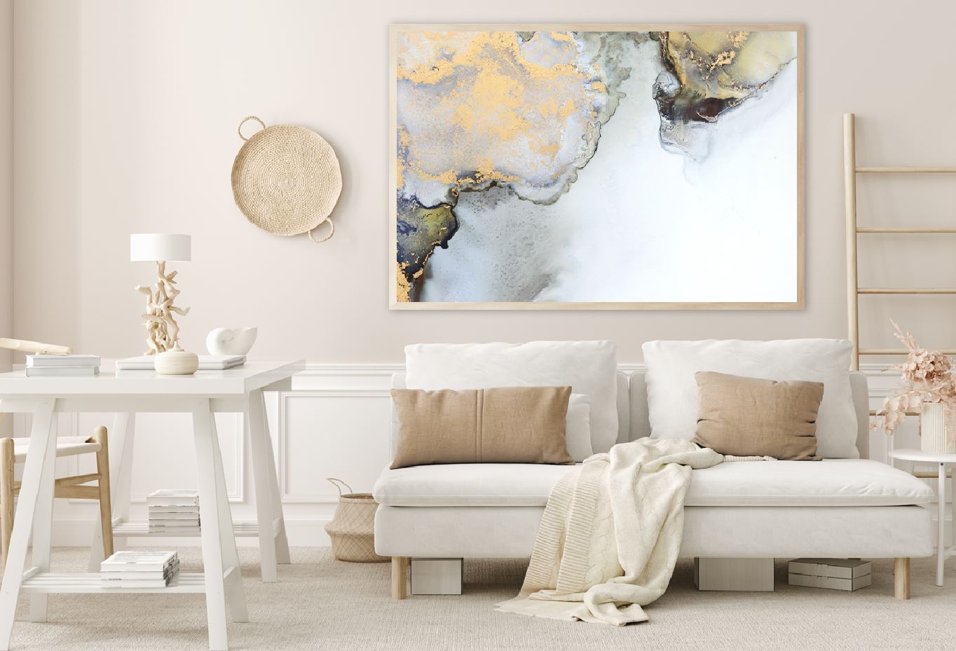 Black Grey & Gold Fluid Abstract Design Home Decor Premium Quality Poster Print Choose Your Sizes