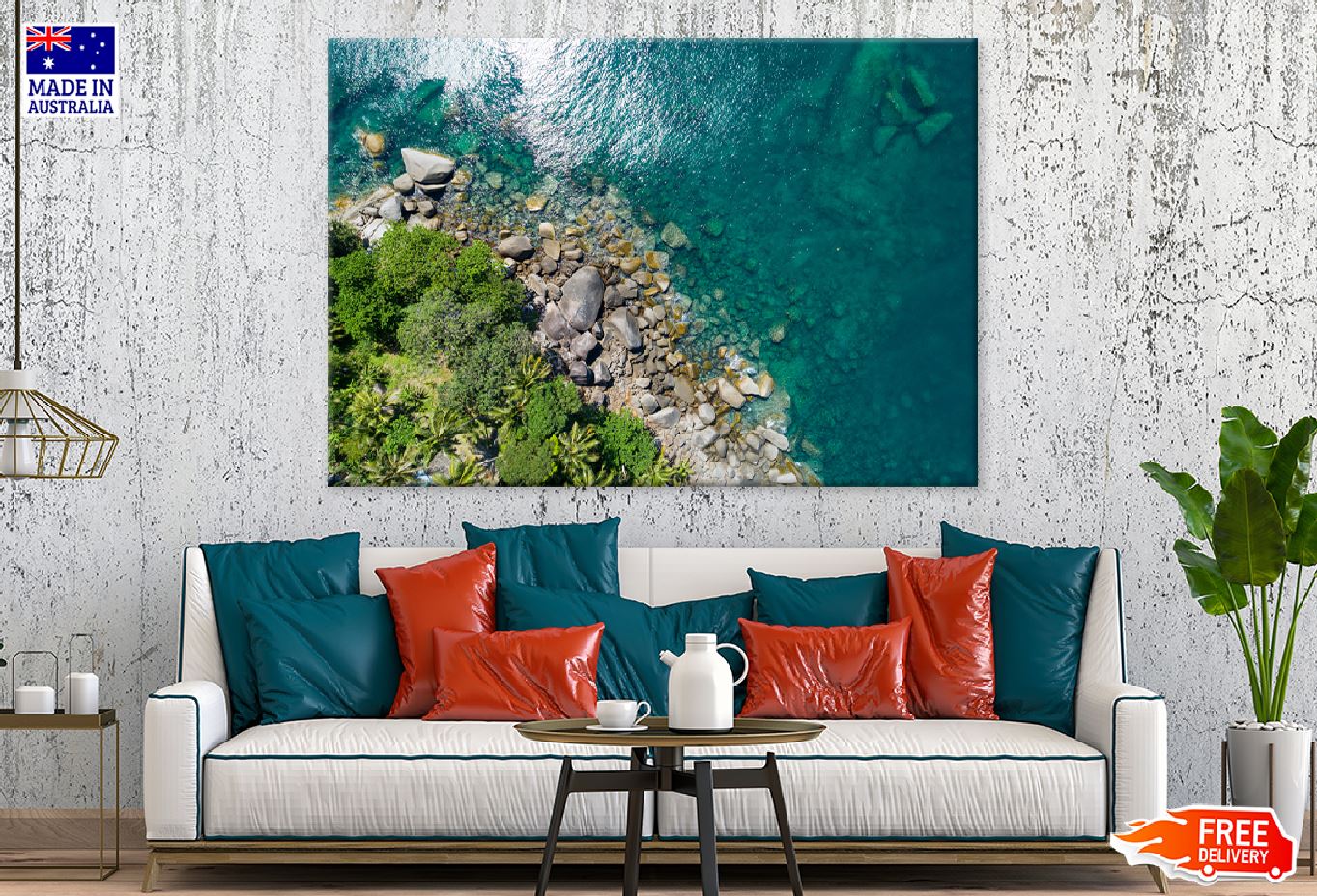 Rocks & Trees Phuket Sea Aerial View Photograph Print 100% Australian Made
