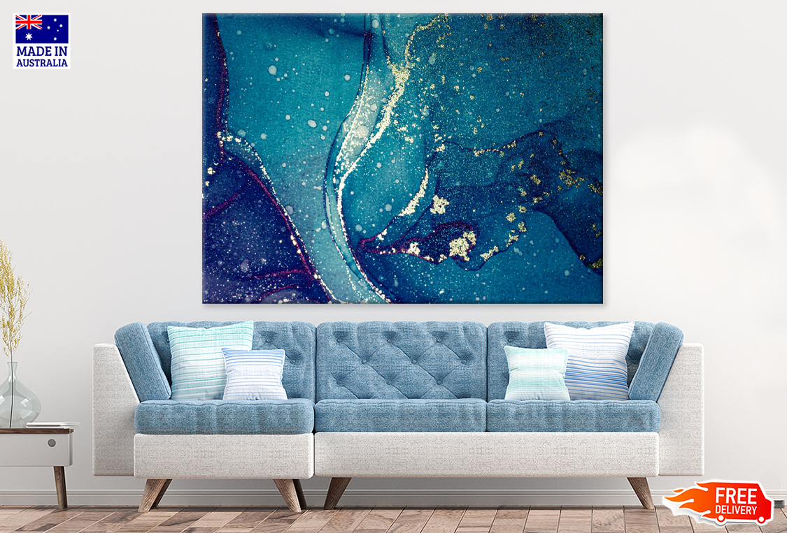 Blue & White Abstract Design Print 100% Australian Made