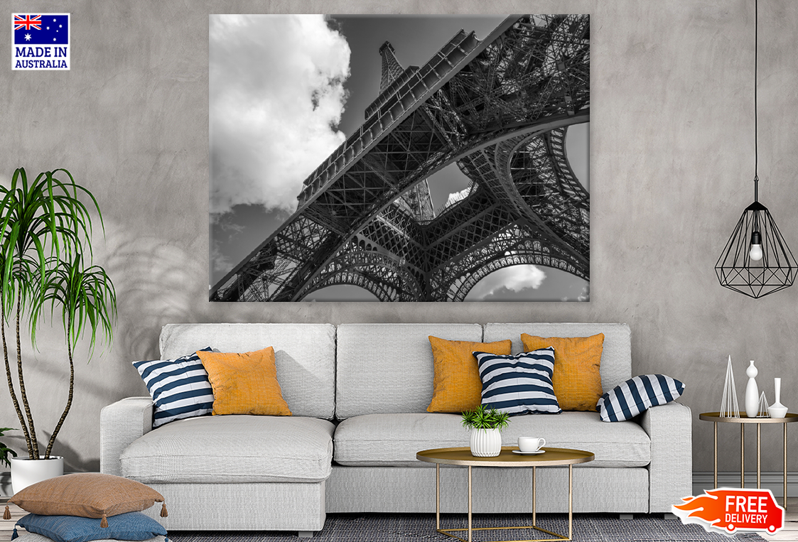 B&W Eiffel Tower Photograph Print 100% Australian Made