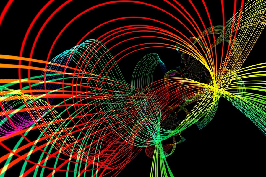 Colorful Digital Lines Abstract Design Print 100% Australian Made