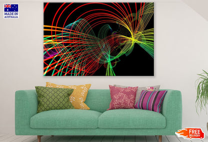 Colorful Digital Lines Abstract Design Print 100% Australian Made